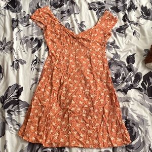 Aeropostale backless dress, orange with florals
